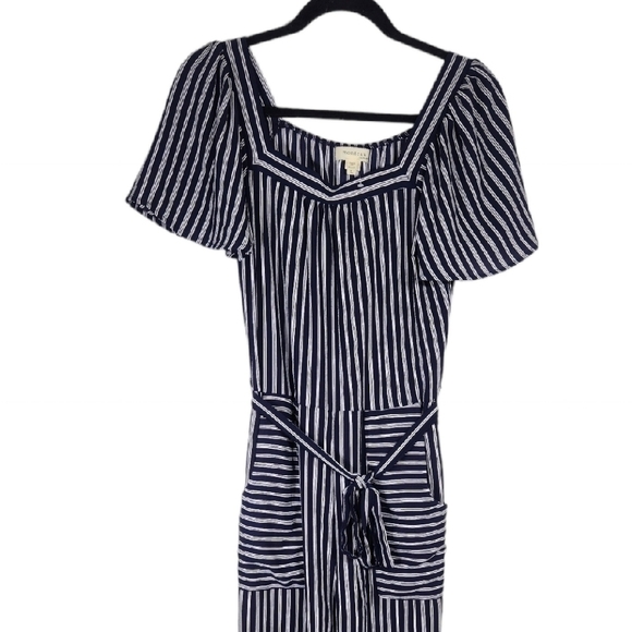 Monteau Blue Striped Romper Womens Large - Picture 2 of 13